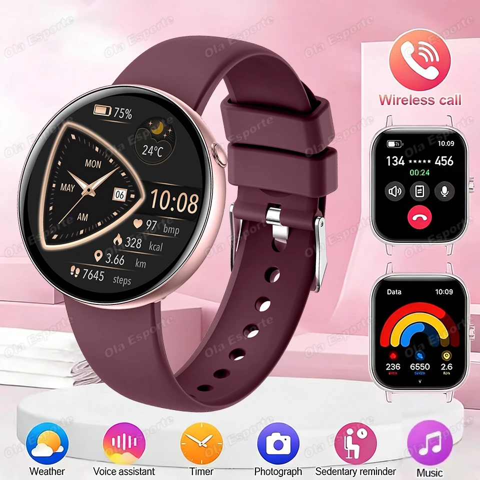 

New Women's Smart Watch AMOLED Custom Face Health Monitoring Women’s Watch Bluetooth Call Sports Waterproof Smartwatch BandA2435