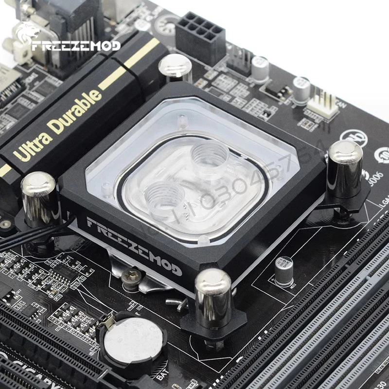 Bloco de água para cpu de computador FREEZEMOD 5V ARGB SYNC, efeito de luz de difusão Aurora, capa PMMA + estrutura de alumínio INTEL-PK5E / AMD-PK5E