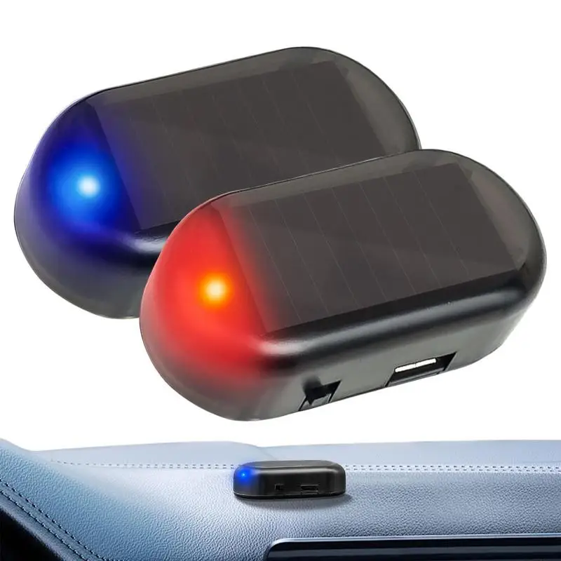 Car Fake Security Light Solar Power Anti Theft Alarm Light Vehicle False Safety Light Signal Lamp Auto Simulated DummyAlarm lamp