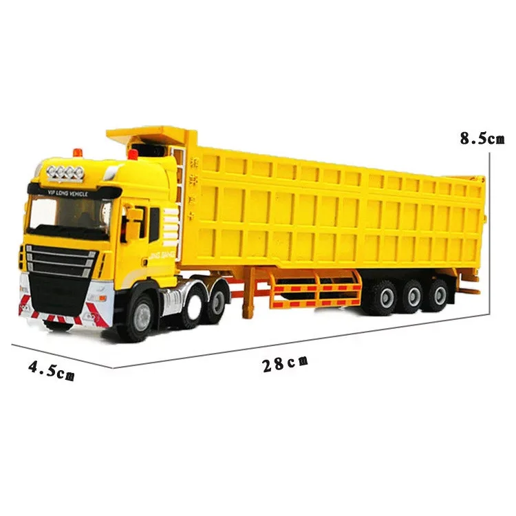 1/50 Scale Tipper Truck Alloy Diecast Toy Model Dump Engineering Transport Truck  Light Pull Back Collection Gifts For Kids B251