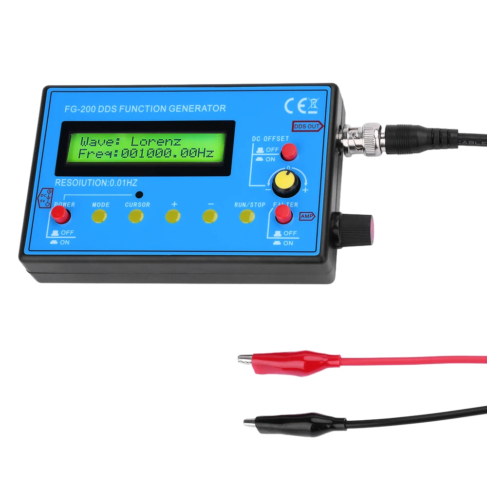 Generator sygnału funkcji DDS FG-200 miernik częstotliwości 0.01Hz-moduł źródło sygnału 500KHz Sine + kwadrat + przebieg piłokształtny