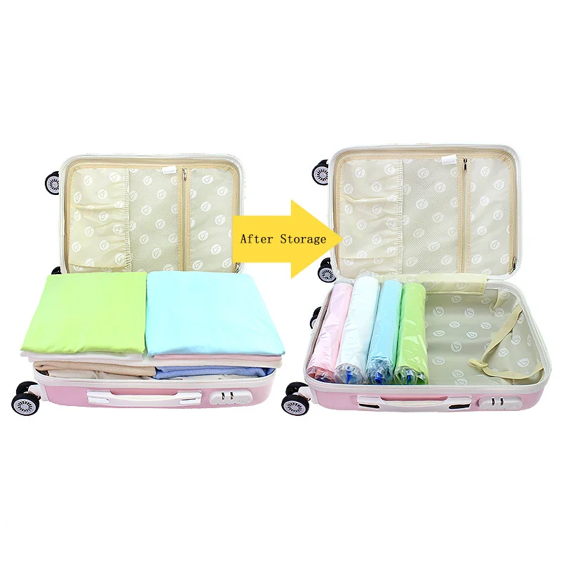 2023 Roll-Up Compression Vakuum Kleidung Lagerung Taschen Raum Saver Faltbare Reise Gepäck Dichtung Beutel Hause Paket Verpackung Cube