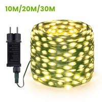 10/20/30M LED String Lights Leather Wire Light Waterproof Garland Fairy Lights Chain 220V 110V EU/US Plug Birthdays Party Decor