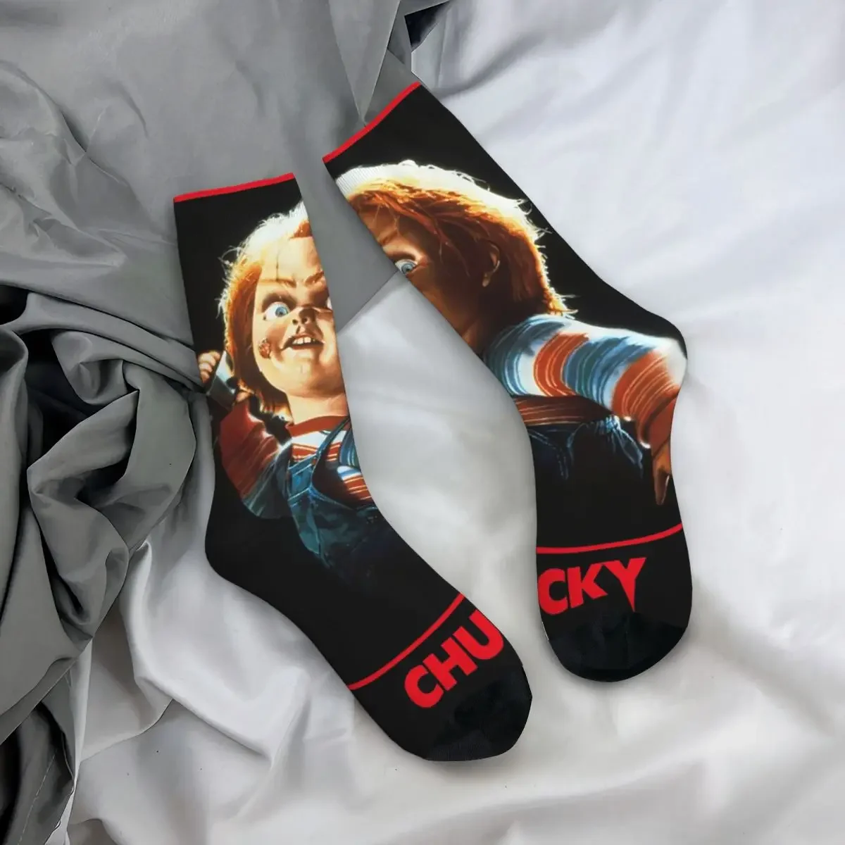 

All Seasons Crew Stockings Good Guys Child's Play Chucky Socks Crazy Hip Hop Long Socks for Men Women Valentine's Day Gifts