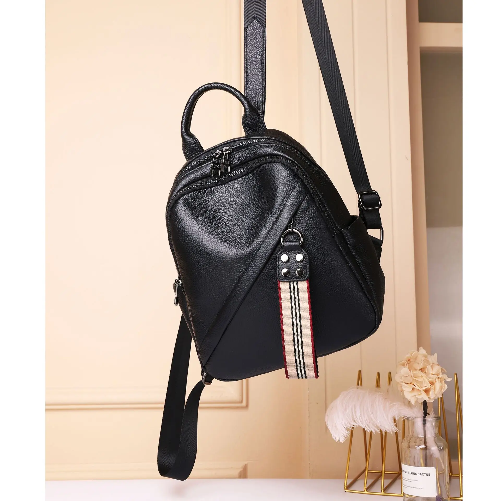 

Женский рюкзак из натуральной кожи, модная и универсальная дорожная повседневная женская сумка, многофункциональный рюкзак, сумка через плечо, сумка