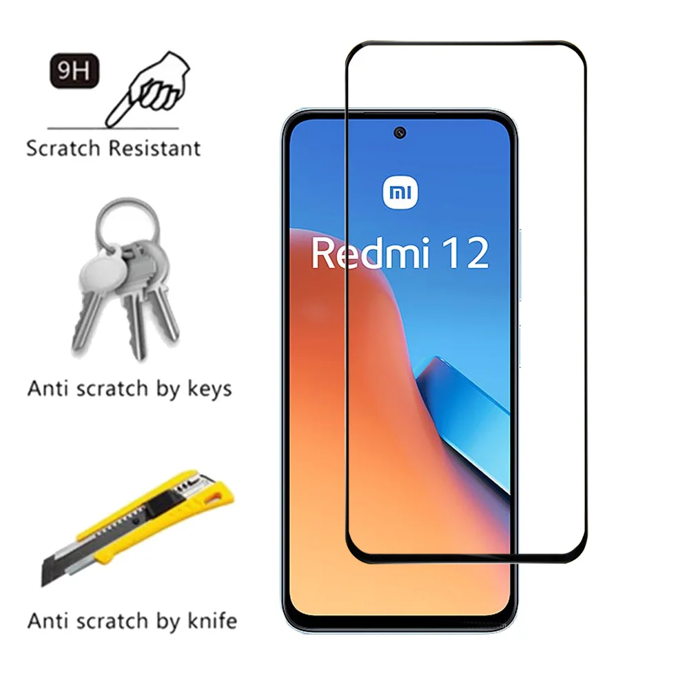 HD Protective Glass For Xiaomi Redmi 12 Screen Protectors Redmi Note 13 12 Pro 4G 5G Tempered Glass & Camera Lens Film Redmi12 Note 12S Pelicula Cristal Templado Redmi 12C 13C Anti-Scratch Phone Front Film images - 6