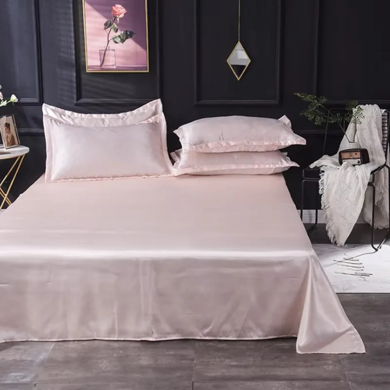 

Customized Soft Silk Summer Cooling Flat Sheet Set 4Pcs 100% Mulberry Silk Bedding Sets for Home Hotel