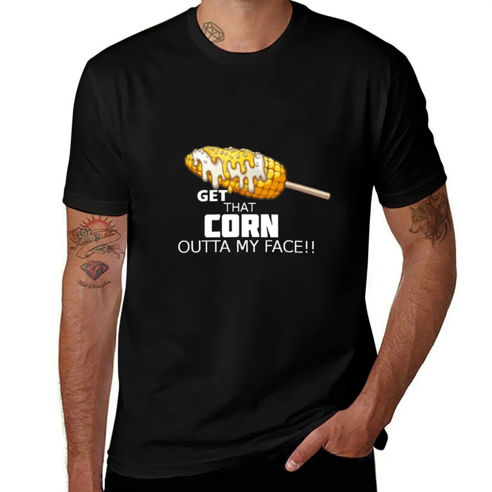 Get That Corn Outta My Face! - Design by UMD T-Shirt Casual Holiday Short Sleeve Tee