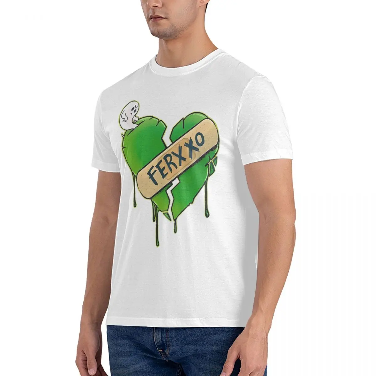 Broken Heart EL FERXXO Sticker Animated Feid HAPPY BIRTHDAY FERXXO T-Shirts Funny Pure Cotton Tee Shirt Crew Neck Short Sleeve