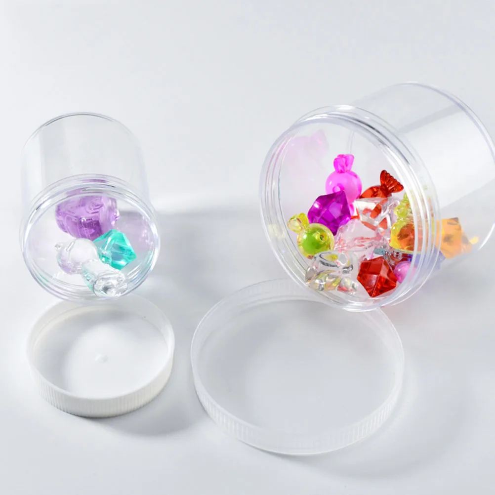 

6pcs Plastic Boxes Storage Organizer Multipurpose Container Lightweight Space Saving Drawer Closet 120Ml 200Ml White Lid For