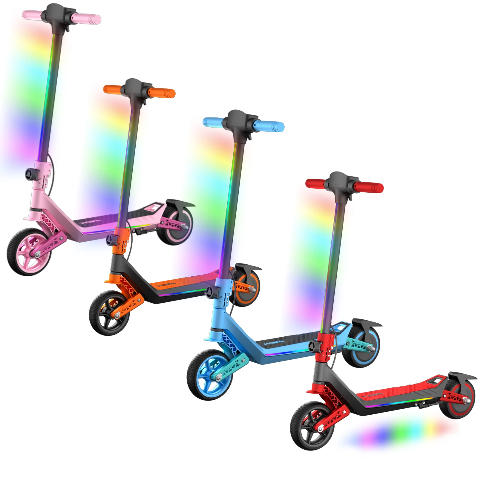 Trottinette électrique pour enfants, scooter électrique pliable, moteur 130 W, 16 km/h, double amortisseur, portée de 10 km, plaisir en plein air pour garçons et filles