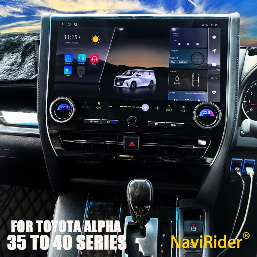Android14 CarPlay para Toyota Alpha 35 Series a Alpha 40 Series 2022 2023 2024 reproductor estéreo Multimedia unidad principal de navegación GPS