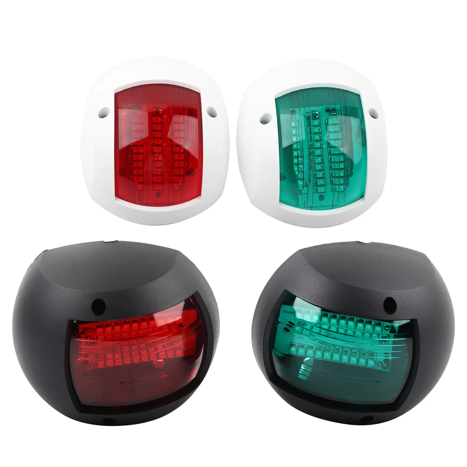 Boat Sidelight Navigation  Light Pair of  Lamp Spherical Red Green LED Waterproof Boat Navigation Light DC12V-24V 3W