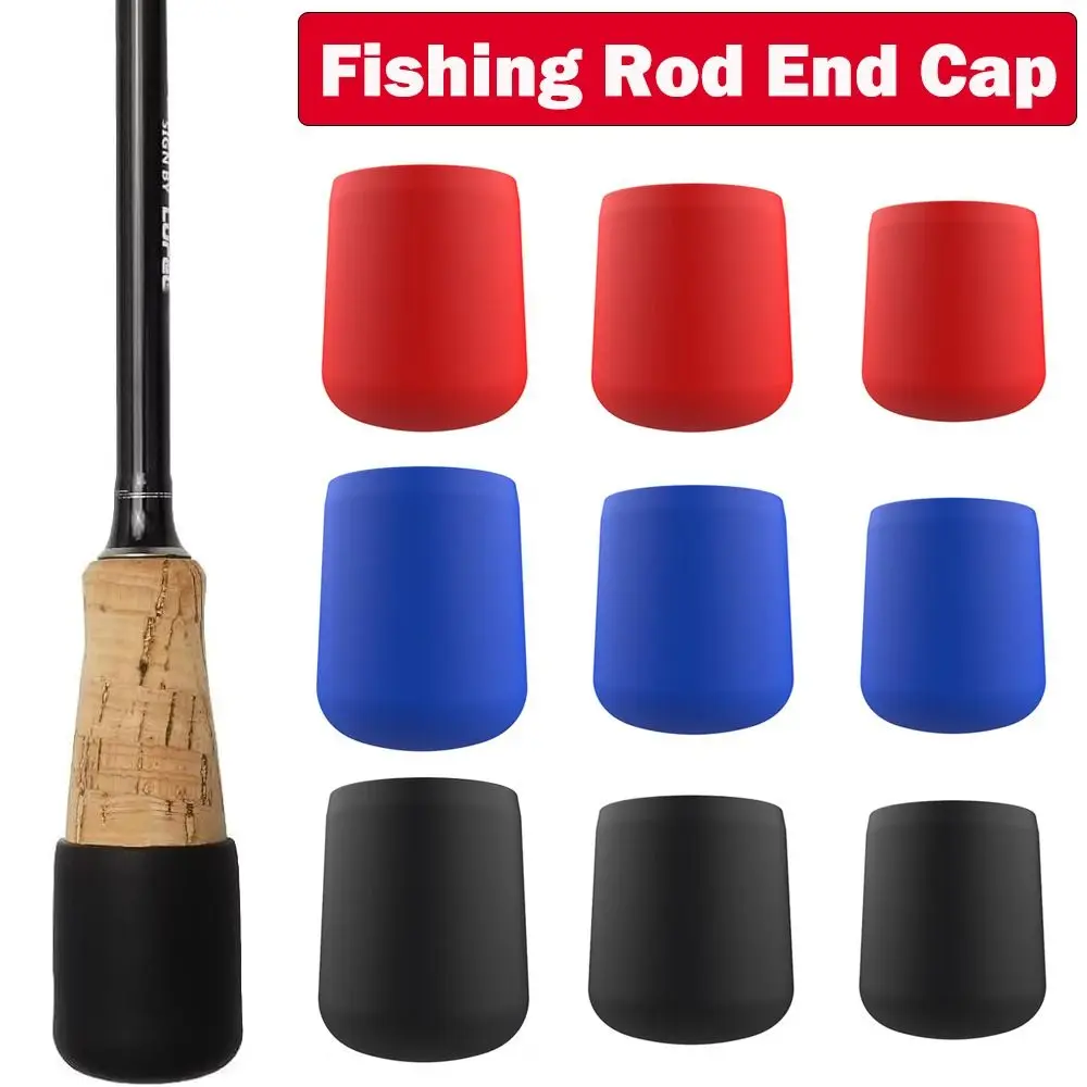 

New Silicone Fishing Rod End Cap Strong Elasticity Multiple Colors Rod Bottom Protector Protector Case