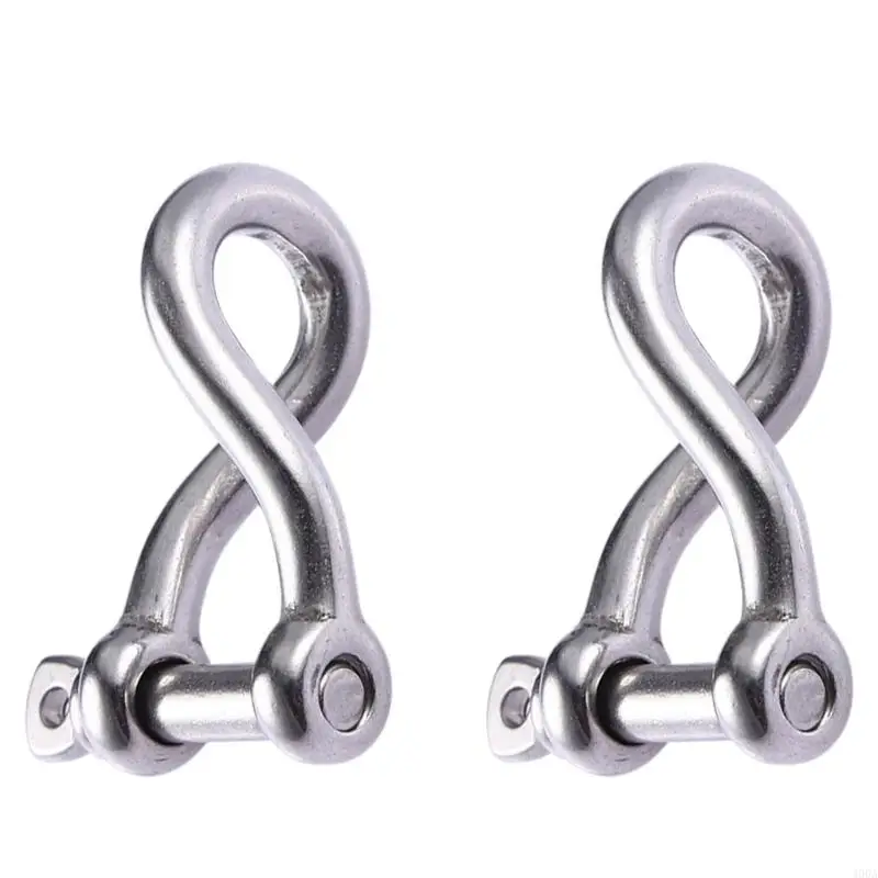 

400A 2Pcs 5/32" Screw Pin Shackle Rustproof Twisted Shackle Screw Pin Twist Shackle