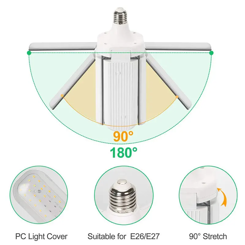 Led Grow Light Full Spectrum E27 Folding Plant Grow Light AC110V 220V Phyto Lamp For Indoor Vegetable Flower Seedling