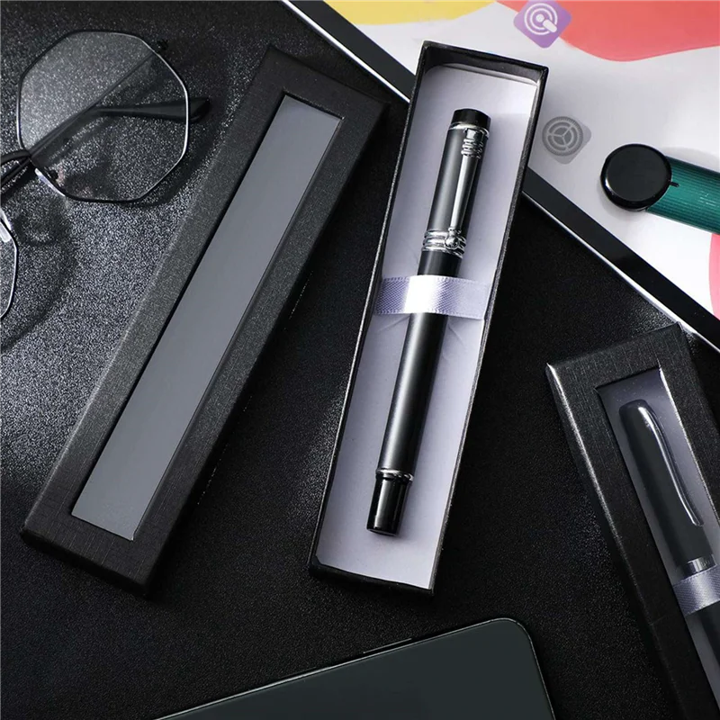 

64 Pieces Empty Pen Gift Box Black Cardboard Case With Clear Window For Jewelry Pencil Ballpoint Fountain Pen Display