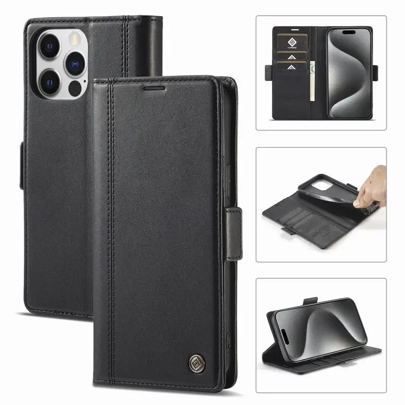 

Magnetic Flip Leather Case For iPhone 16 15 14 13 12 Pro Max 11 X XS XR 7 8 Pro Plus Max Mini SE Book Card Slot Wallet Cover