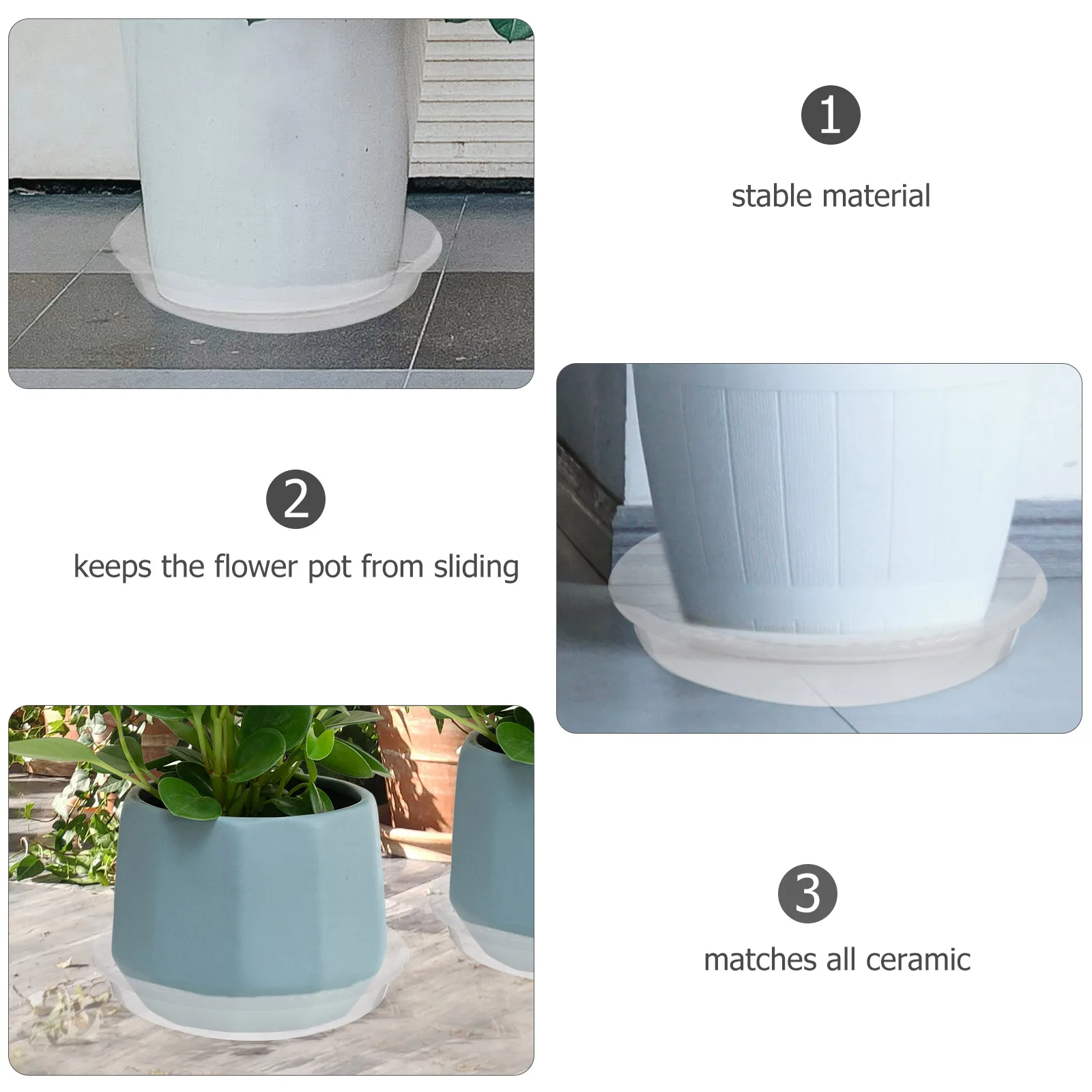 

4pcs Transparent Flowerpot Trays Plant Saucer Dishes Clear Plastic 160 200 240 300 PET Material Waterproof Anti Slip Indoor