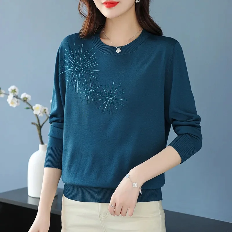 Pull à col rond pour femme, pull de base, pulls décontractés chauds, tricots de mode coréenne, chemise à fond, automne, hiver