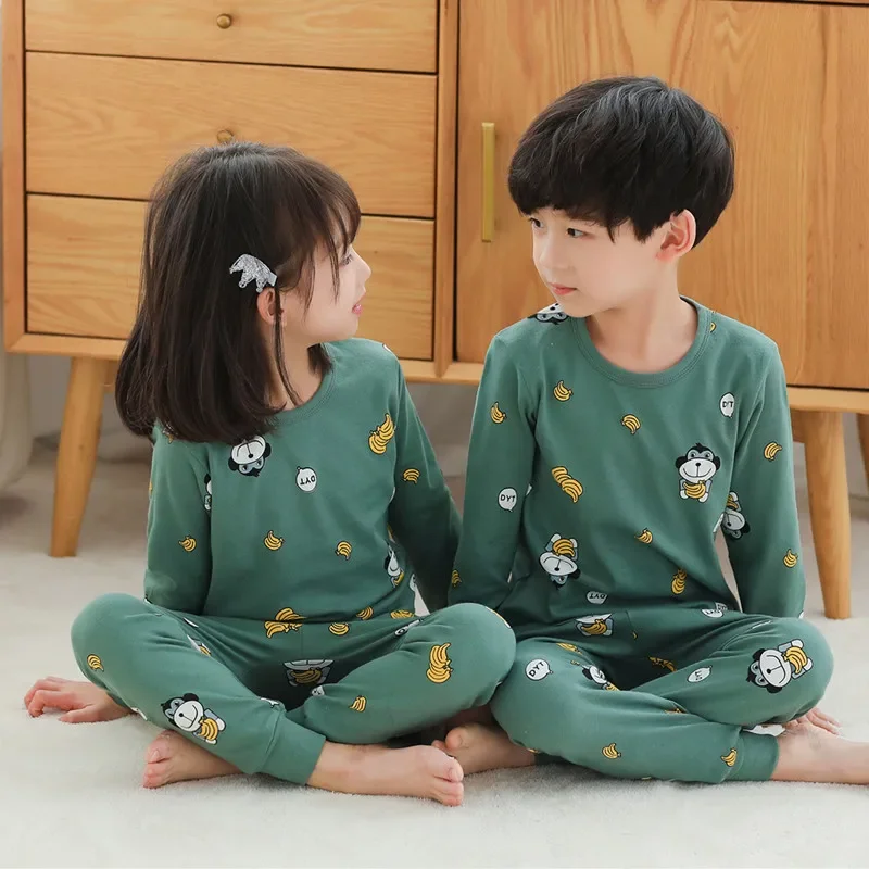 

Teens Pajamas Long Sleeve 100% Cotton Pyjamas Big Kids Clothes Sets Children Boys Sleepwear Pajamas For Girls 6 8 10 12 14 Years