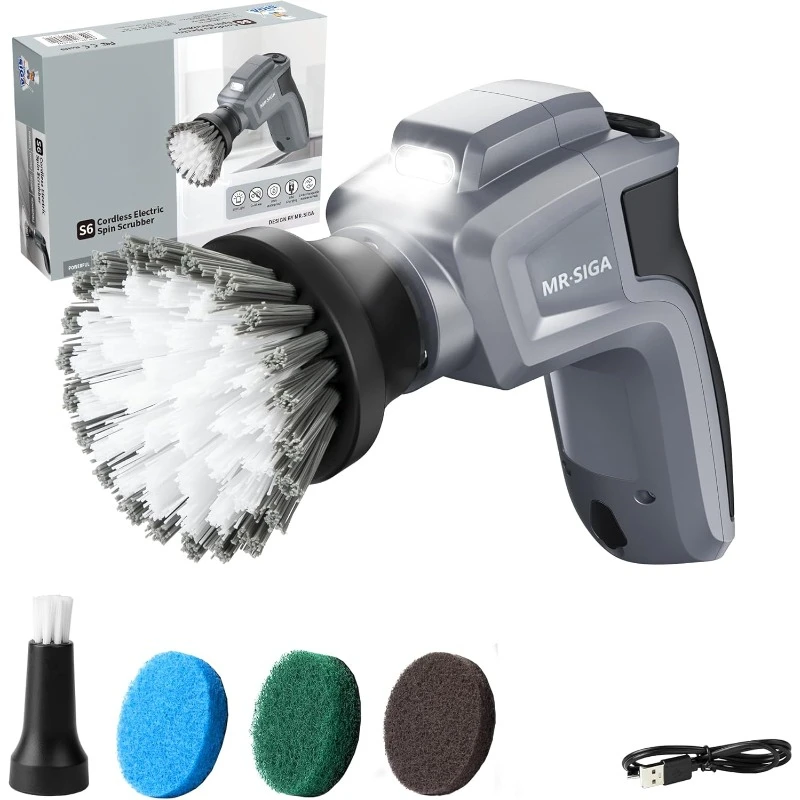 Spin Scrubber, Electric Cleaning Brush for Kitchen and Bathroom Cleaning, Waterproof , Cordless Spin Scrubber