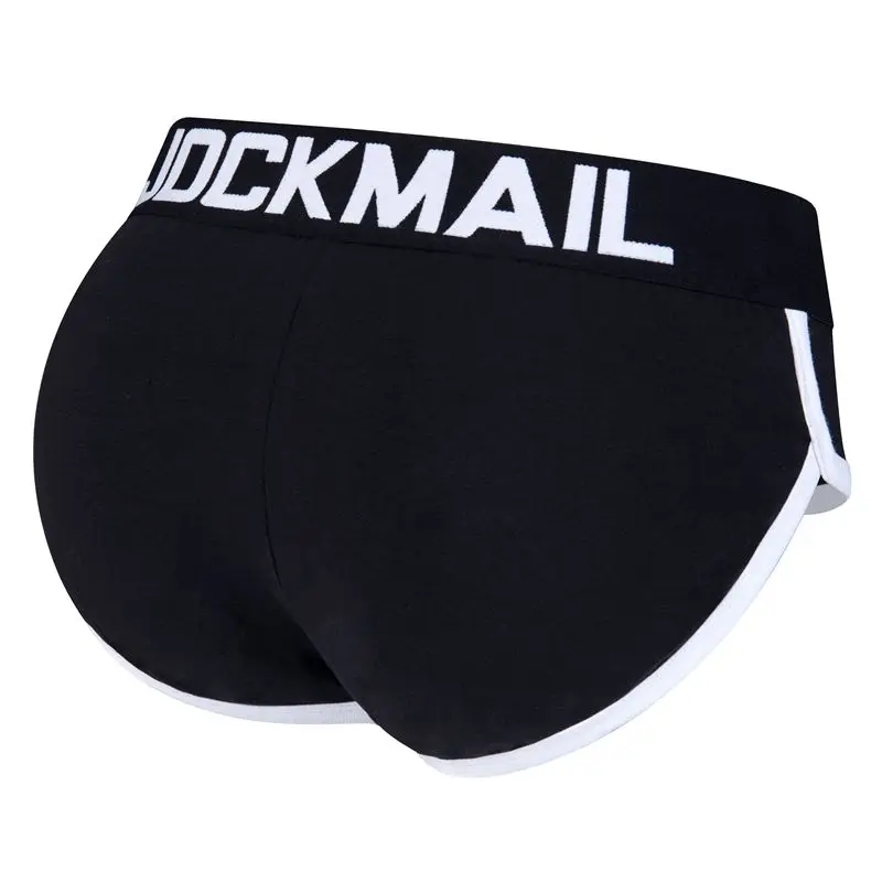 JOCKMAIL Push the cup men\'s underwear Gym Shapewear shorts 3D U convex sexy boxer brief Removable padded fashion underpants