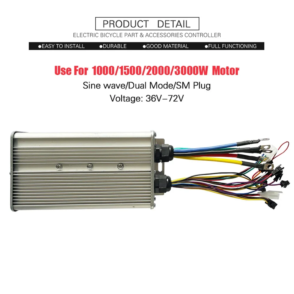 48V-72V JN-60A 1000W-3000W Motor Dual Controller For Electric Bicycle Scooter Lithium Modification Accessories