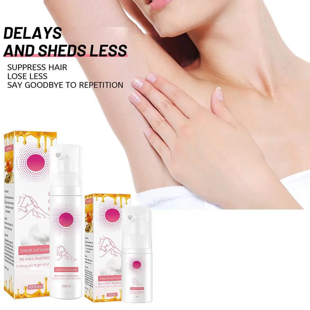 100/30ml Mousse Painless Hair Removal Spray Foam Arm Skin Armpit Depilatory Inhibitor Repair Effective Leg Gent W1k7