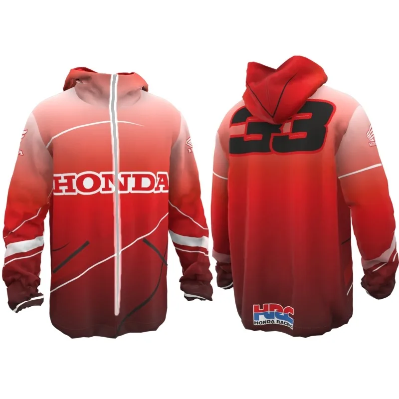 

HONDA Honda Wing Logo Hoodie Autumn and Winter Unisex Street Clothing Casual Version Front Pocket Drawstring Hood Grey Pullover