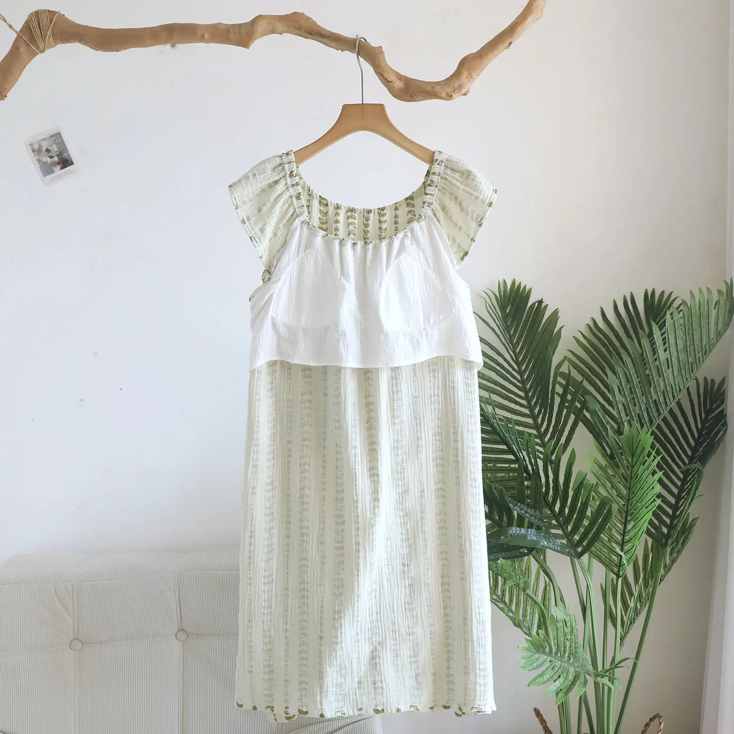 

Женская ночная сорочка для дома, летняя пижама без рукавов с бюстгальтером, хлопковая ночнушка, женская ночная одежда