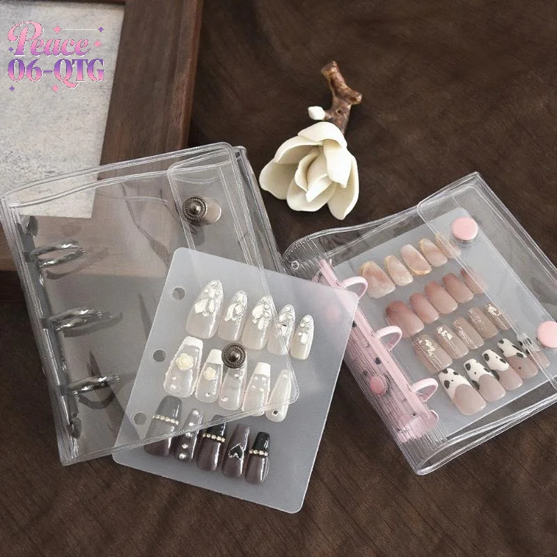 Hot Sale Nail Art Piece Fake Nail Storage Book Double Buckle 3 Holes Card Clip Display Board DIY Simple Album Storage Book