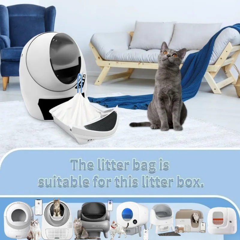 100 Count Cat Litter Box Liners Bags for Automatic Cat Litter Boxes Waterproof Heavy Duty Use for Petkit/ Litter Robot/ Catlink