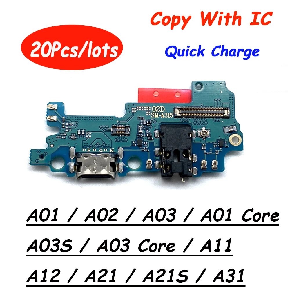 20 Stück, getestet USB-Ladegerät Lade buchse Anschluss Micro Board Haupt-FPC für Samsung A51 A02 A01 Core A03 Core A02s A21s A41 A71