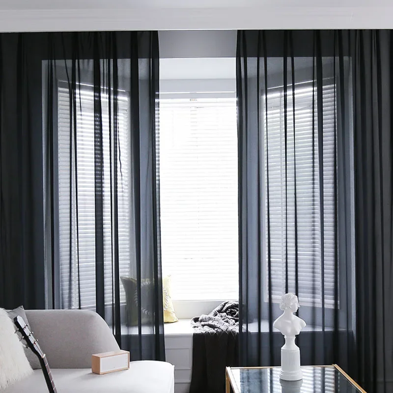 

Moonlong gauze black gauze curtain tulle curtain blackout partition shade curtain sun protection black gauze window screen