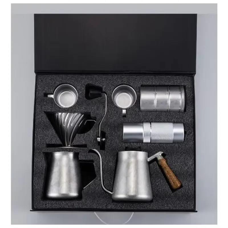 Stainless Steel Gooseneck Kettle for Pour Over Coffee Machine Accessories Gift Set Manual Brewing Pot with Precise Spout