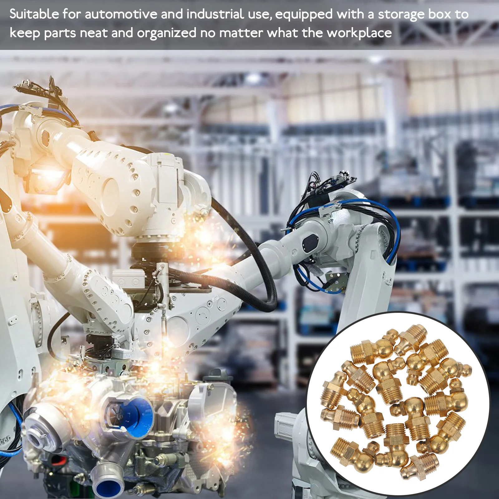 

1Set Grease Fitting Replacement Set Durable Brass Multipurpose Use Including Angled Straight Zerk Grease Fittings