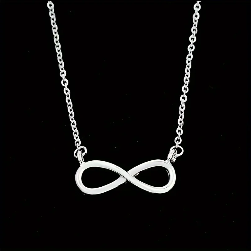 Fashion 8-word Shaped Necklace Charm Infinity Symbol Titanium Steel Pendant Necklace Christmas Birthday Gift