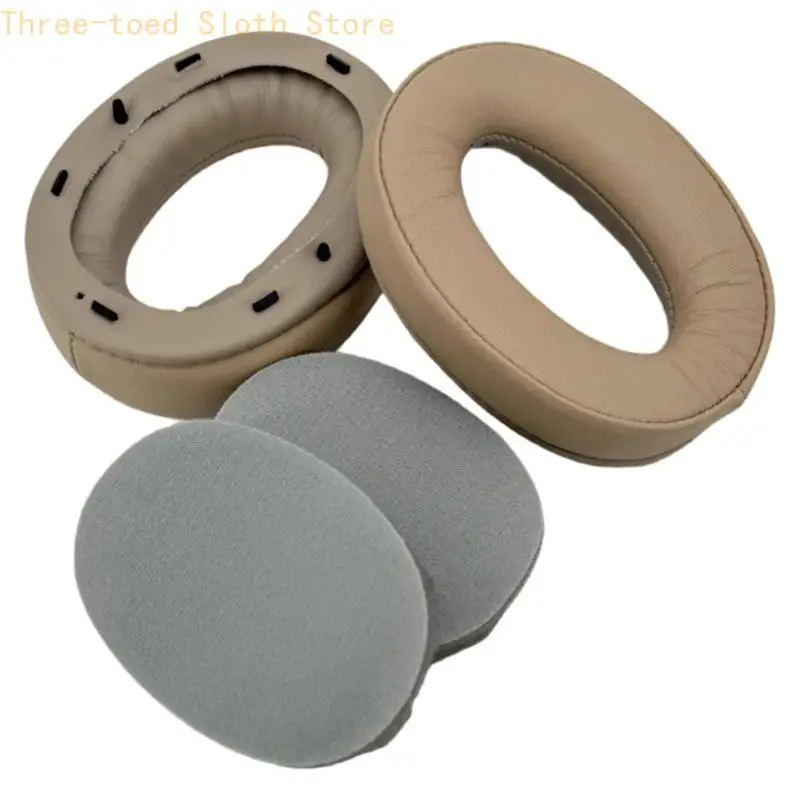 Ersatz für linkes und rechtes Kopfhörer-Lammfellkissen für MDR1000X und WH1000XM2, gepolsterte Form mit hinteren Montageplatten – Detail 2