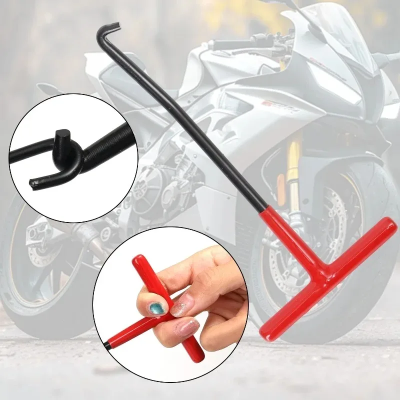 Herramienta extractora de resorte de escape roja, ganchos de resortes de escape para motocicleta, mango en T, ganchos de resorte, llave, herramientas de extracción de extractor de resorte