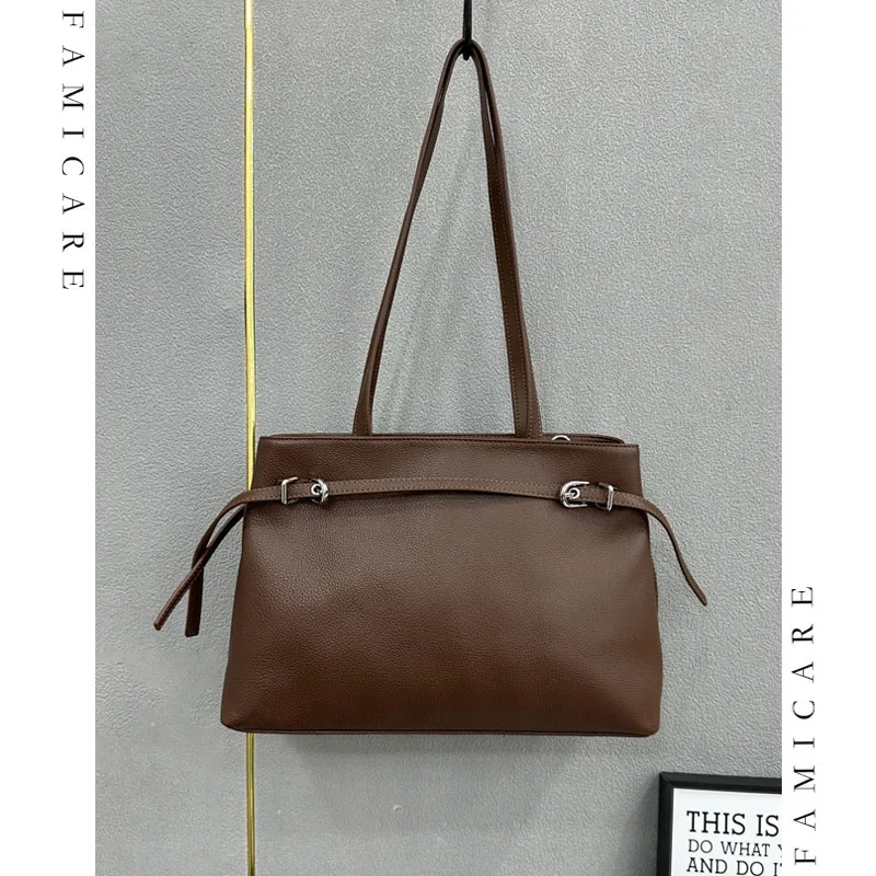 

Современные модные женские сумки на плечо из натуральной кожи, большая вместительная универсальная сумка для женщин, однотонная сумка через плечо для поездок на работу