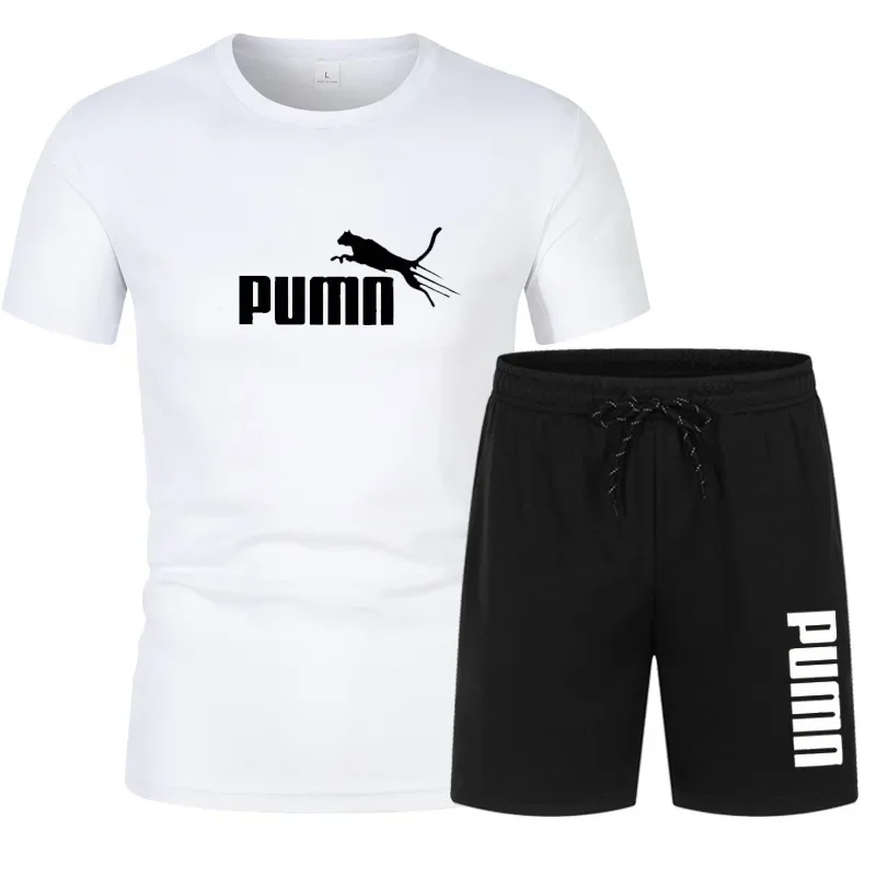

Summer fashion trend: Men's sporty casual suits, breathable and comfortable - short-sleeved quick-drying T-shirt + jogging short