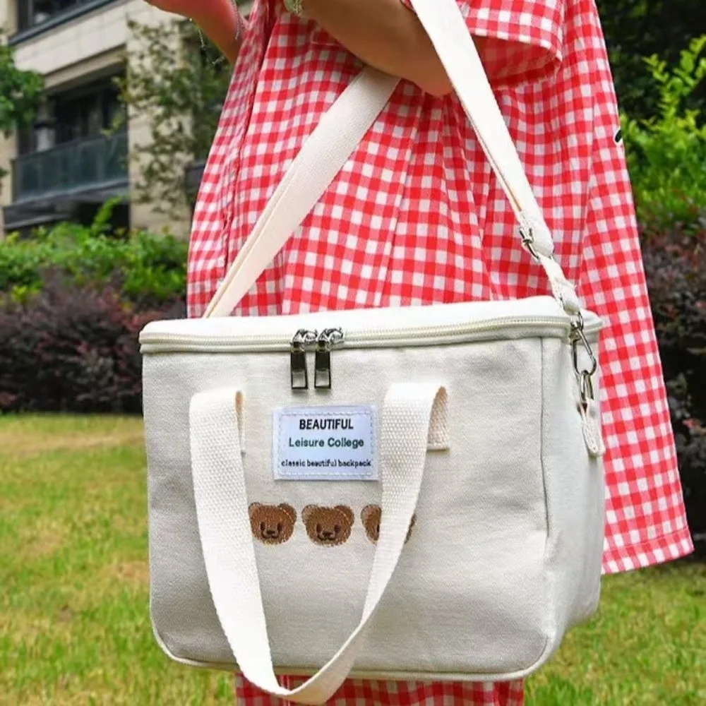 حقيبة قماش للأمهات كرتونية متعددة الوظائف حقيبة كتف مفردة سعة كبيرة لتخزين حفاضات الأطفال