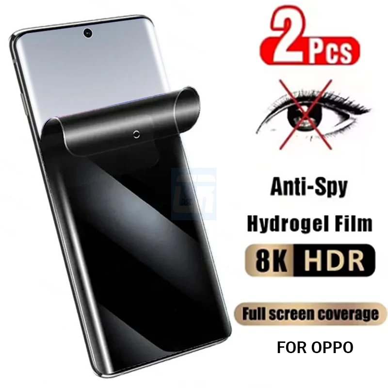 

1-2pcs Full Cover Anti-Spy Privacy Hydrogel Film for Oppo Find X8 X7 Ultra X6 X5 X3 A1 A2 A3 Pro Screen Protector not glass