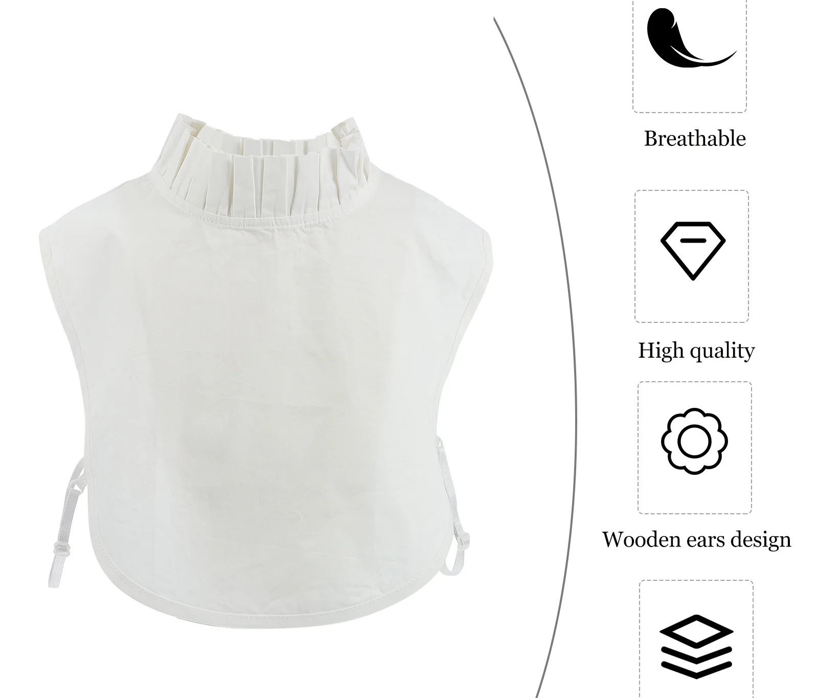 

1pcs Woodland Ruffle Fake Detachable Half Shirt Faux Collar For Women Elegant Costume Accessories Lady Half-Shirt Blouse False