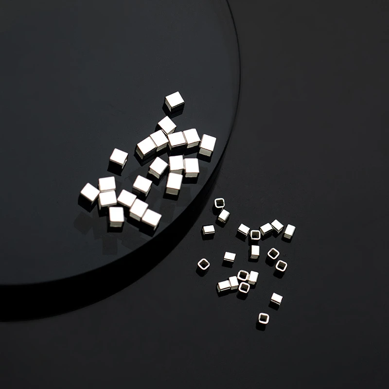 

100% Real Sterling 925 Silver Through-hole Septal Tube Bead Diy Material Accessory For Bracelet Necklace