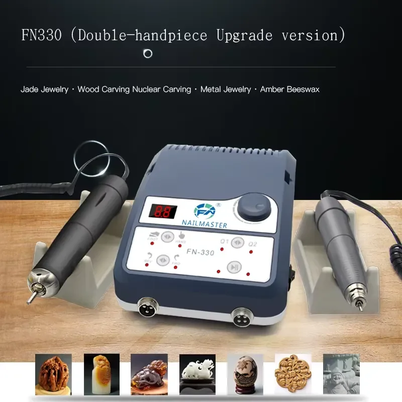 motor machine high speed 90000rpm jewelry jade polishing machine with two handpeice 150W power FN330adjustable speed