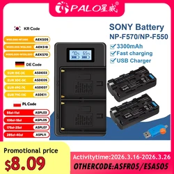NP-F550 NP F550 NP-F570 NP F570 Battery + LCD Dual Charger for Sony NP-F330 NP-F530 NP-F570 NP-F730 NP-F750 NP-F960 NP-F970