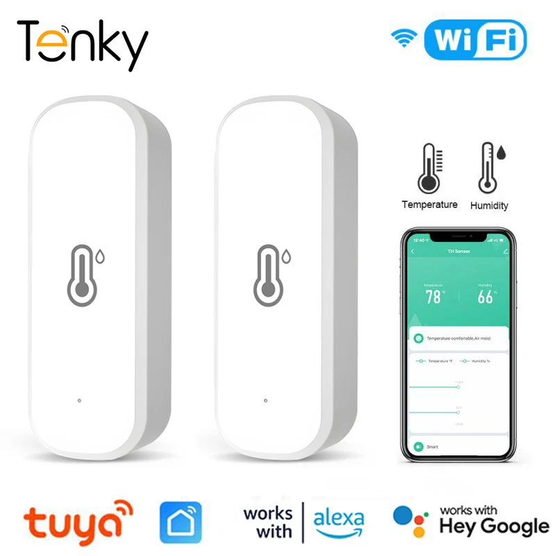 

Tuya Smart WIFI Temperature And Humidity Sensor Indoor Hygrometer Thermometer Smart Life Control Support Alexa Google Assistant