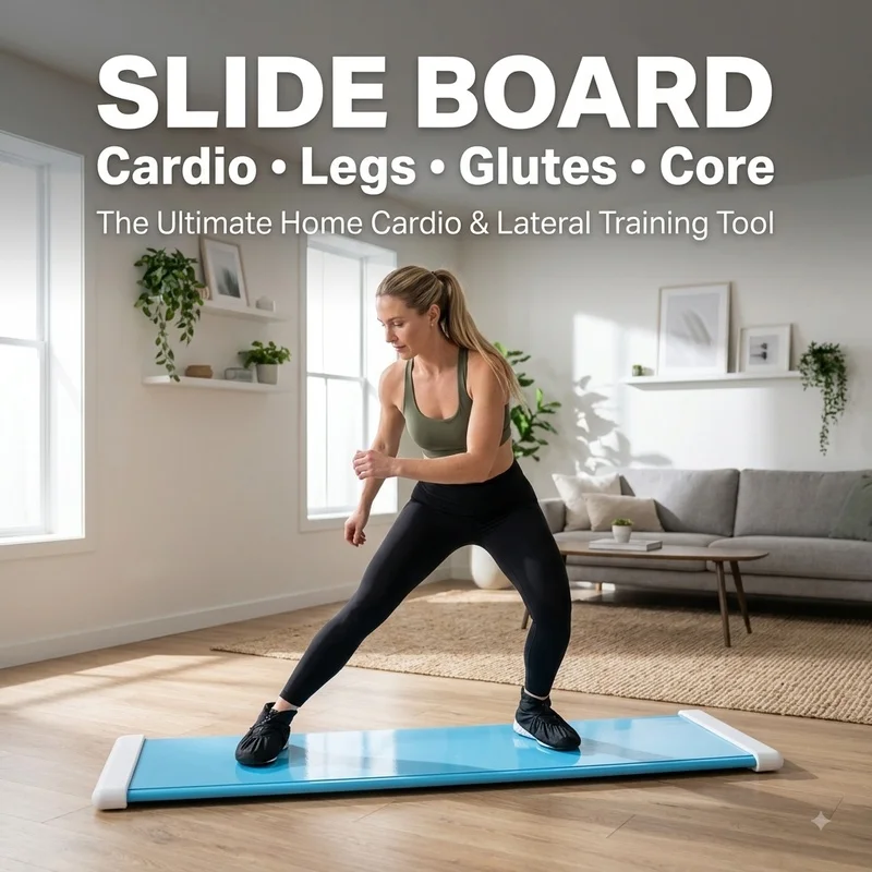 6FT Slide Board for Exercise Home Gym Cardio Core Leg Training Skating Hockey Workout with Booties Low-Impact Speed Skating Mat